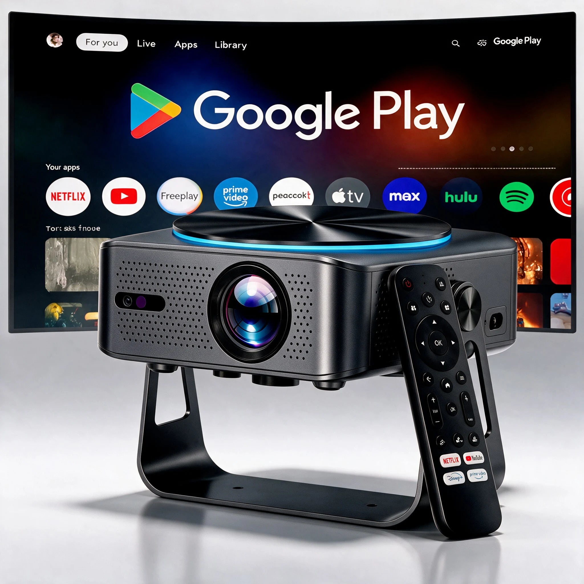 Zoomly® Pro Elite 4K Smart Projector