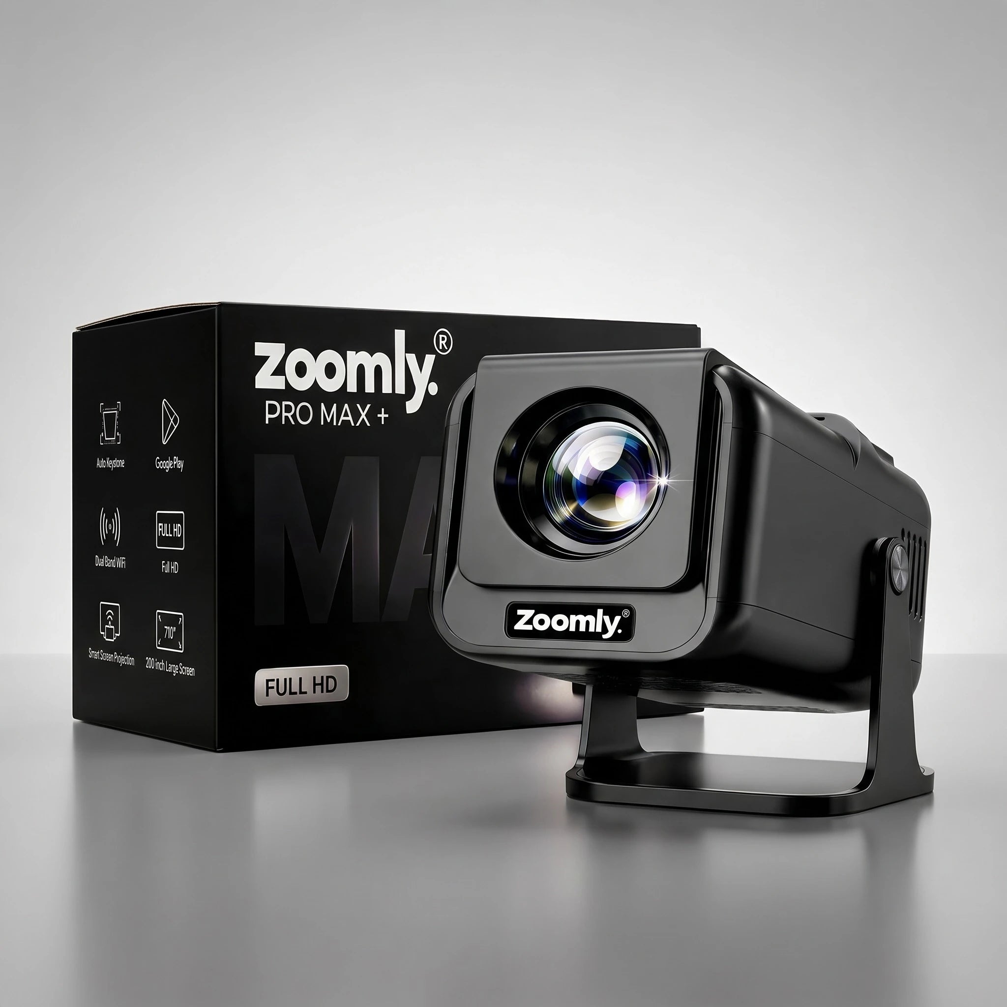 Zoomly® Pro Max Smart Projector