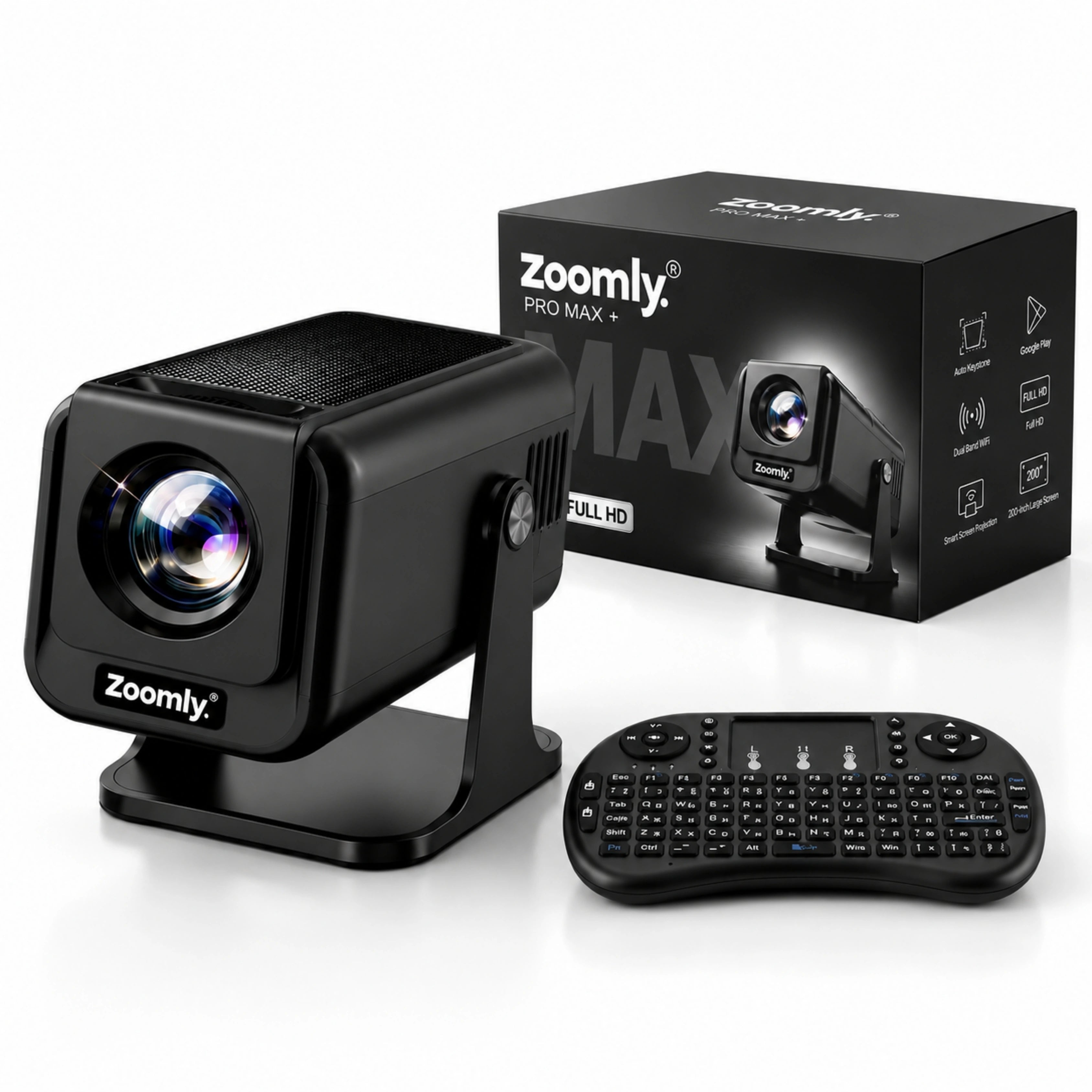Zoomly® Pro Max Smart Projector