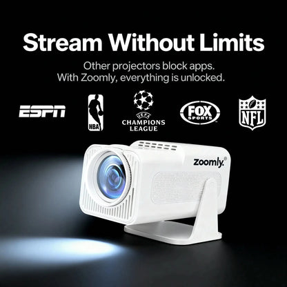 Zoomly® Pro Max Smart Projector