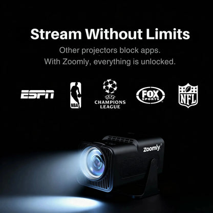 Zoomly® Pro Max Smart Projector