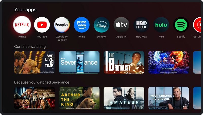 Google Play built in.